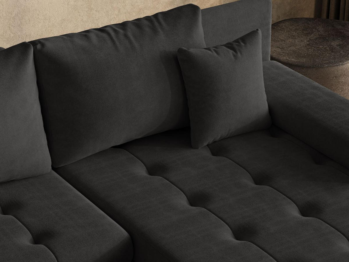 ECKSOFA Sonia Schwarz - Silberfarben/Schwarz, Holz/Textil (310/210cm) - Graingold