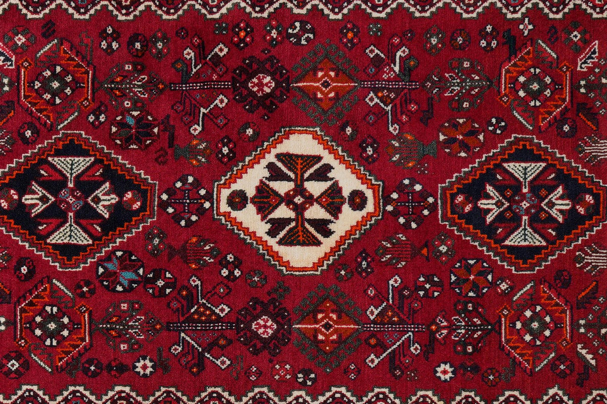 LÄUFER Orient handgeknüpft Gashgai Rot 301/82 cm Schurwolle - Rot, Textil (82/301cm) - Looma