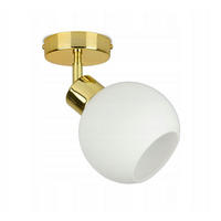 PENDELLEUCHTE GOLDGLAS - Goldfarben/Weiß, Glas/Metall (14/14/25cm) - kiki design