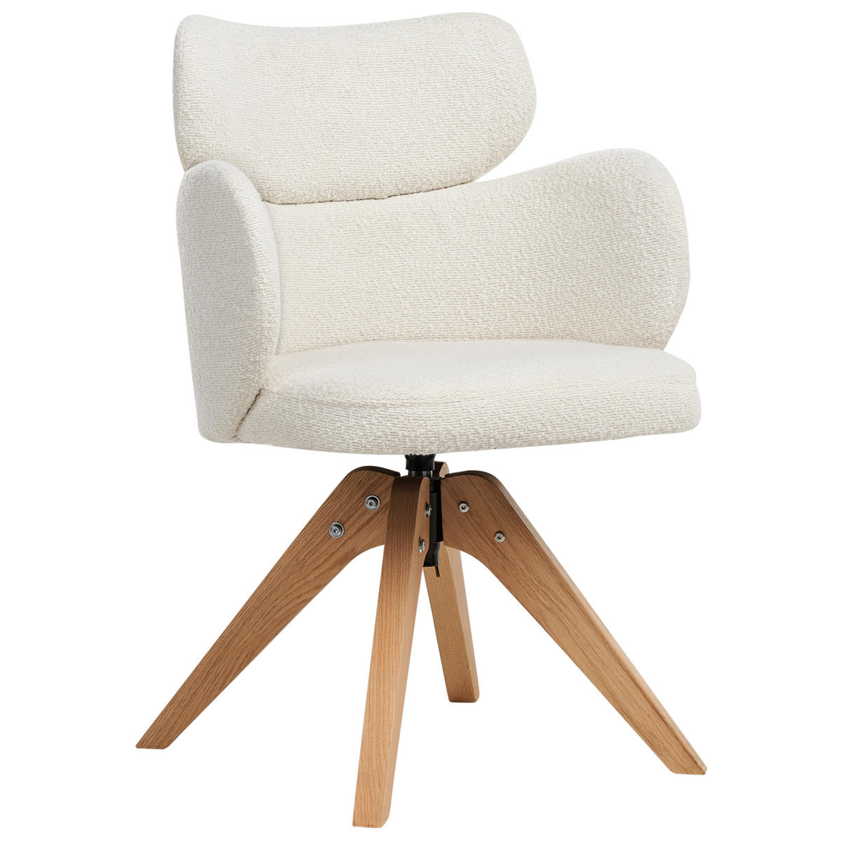 ESSZIMMERSTUHL Beige Marcy - Beige/Braun, Textil (60/85/66cm) - Beliani