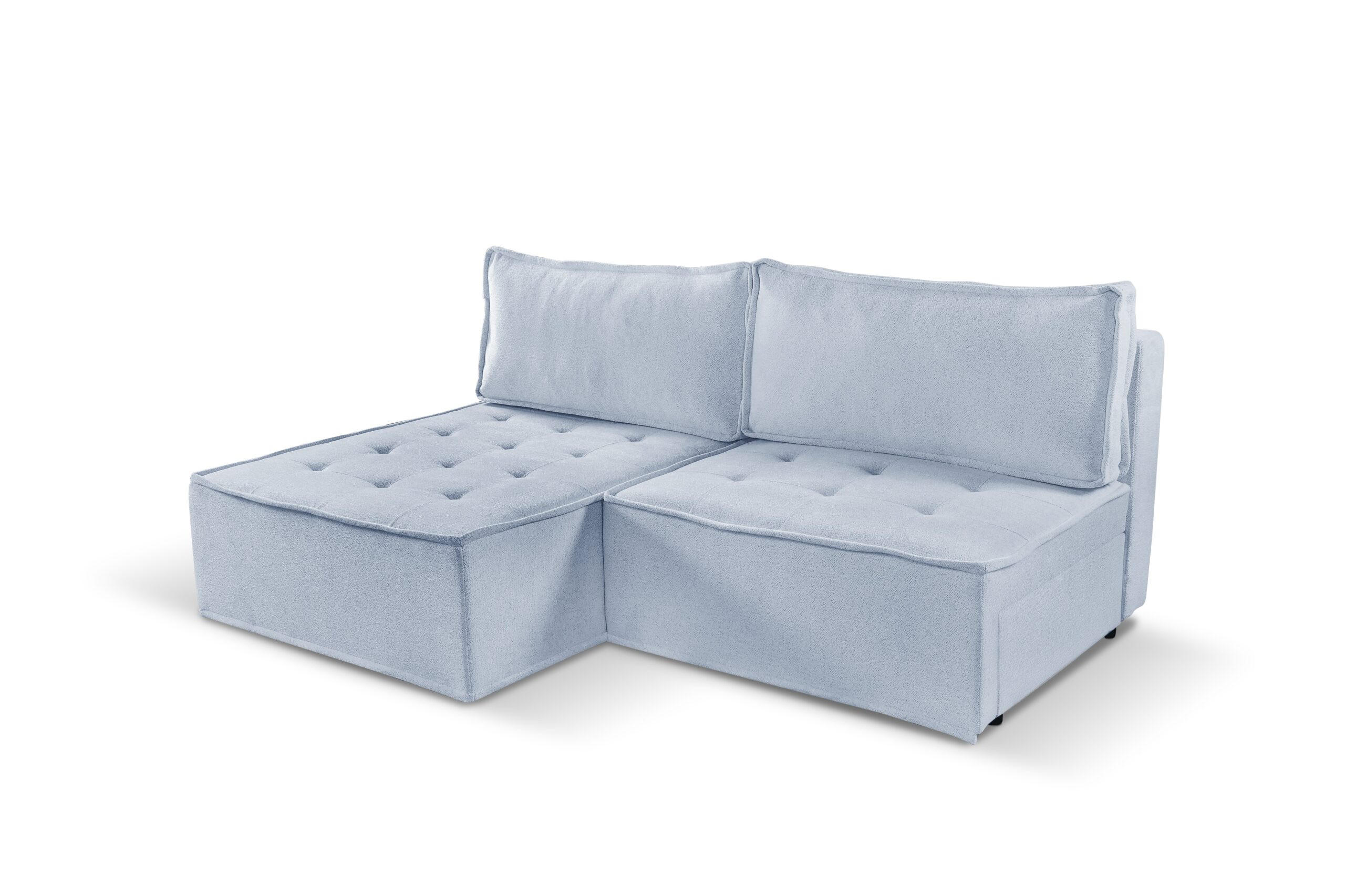 ECKSOFA Bohoo Mini Modernes Mit Schlaffunktion Hellgrau Links - Hellgrau, Holz (140/200cm) - Kaiser Möbel