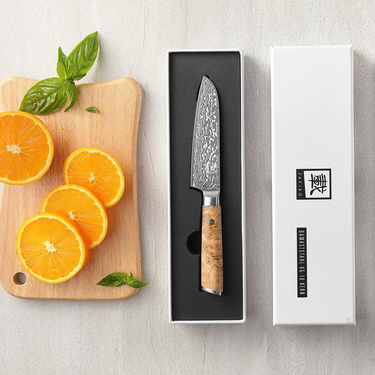 KLEINES SANTOKUMESSER 12 cm - Birkefarben, Holz/Metall (23cm) - Zayiko