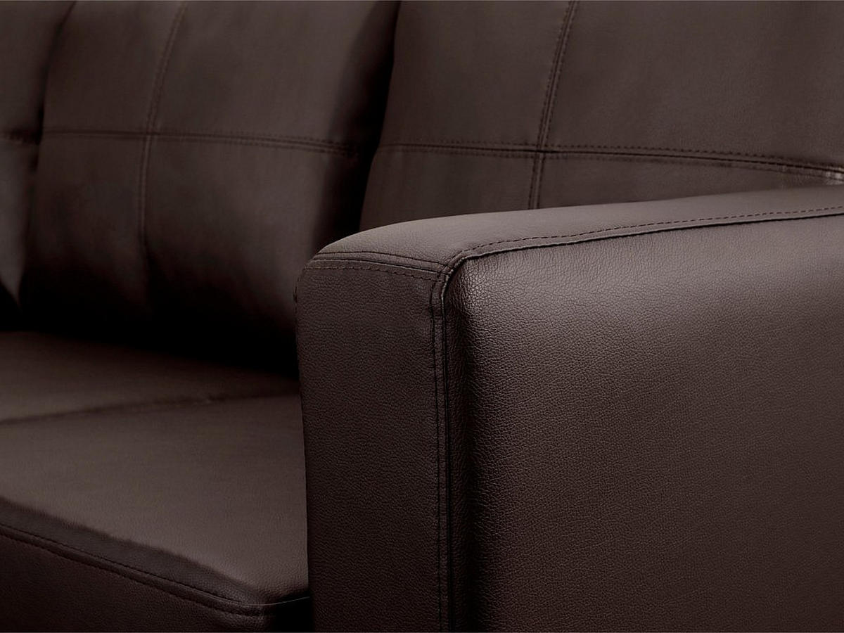 SOFA - 4 Personen - kunstleder - schokoladenbraun Ackley - Braun, Leder/Metall (196/77/133cm) - Vente-Unique