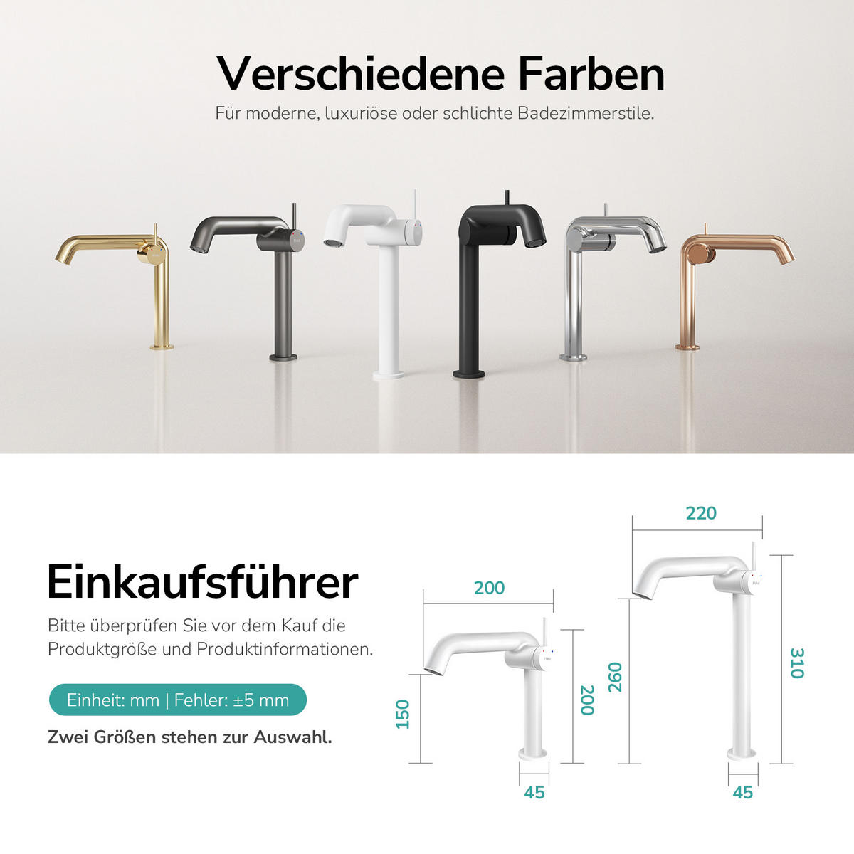 WASCHTISCHARMATUR Ventilkernzertifizierung Weiß Matt 15cm - Weiß, Metall (20/7.6/22.2cm) - EMKE