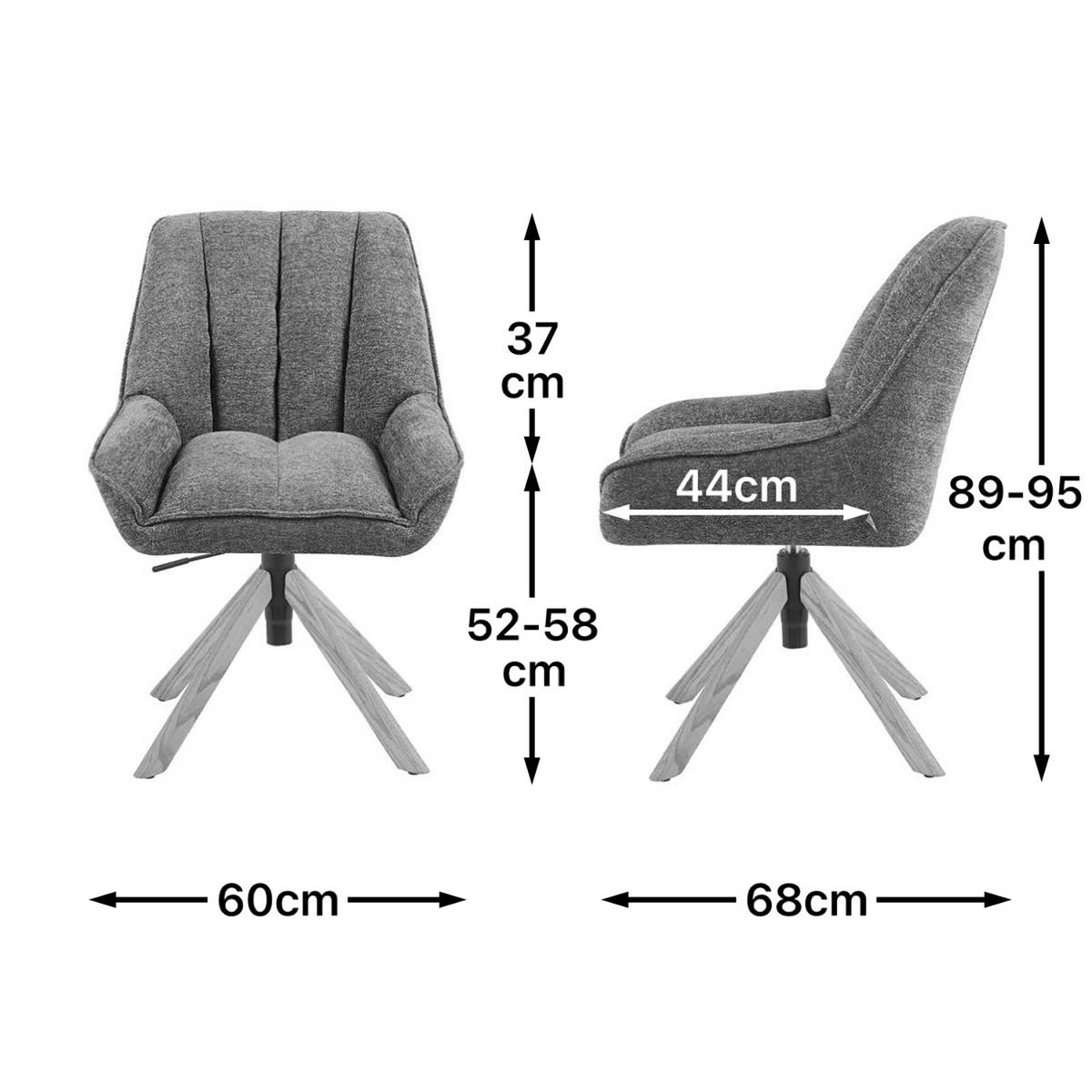 BÜROSTUHL Mika-Hedi 2er-Set - Honigeiche/Creme, Eichenholz/Holz (60/89/68cm) - DUBI Möbel