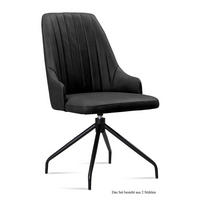 ESSZIMMERSTUHL drehbar (2er-Set) Doreen 52x91x60 Schwarz/Anthrazit - Anthrazit/Schwarz, Kunststoff (60/91/52cm) - 58aufmkessel