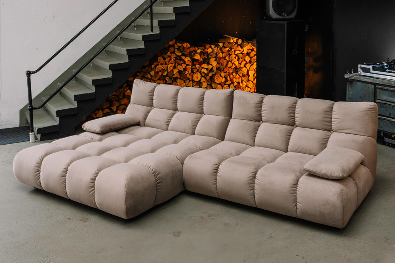 ECKSOFA VIVIEN Braun Velvet - Dunkelbraun/Schwarz, Kunststoff/Textil (290/178cm) - KAWOLA