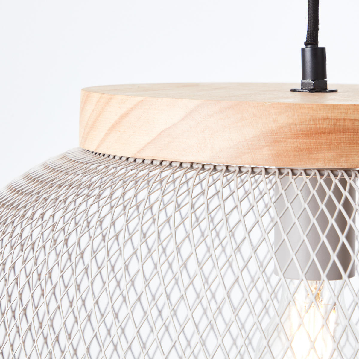 PENDELLEUCHTE Giada 99111/40 - Grau, Holz (39/39/113cm) - Brilliant