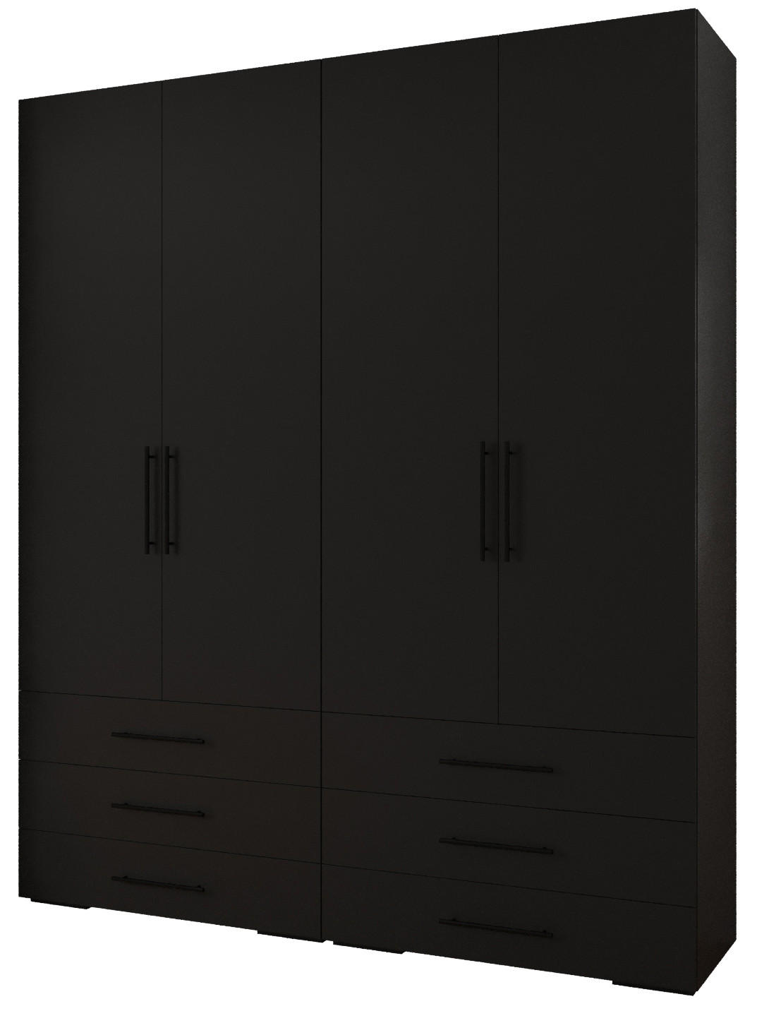 GARDEROBEN-SET 236,7/200/47 - Schwarz, Holz/Kunststoff (200/236.7/47cm) - Abiks Möbel