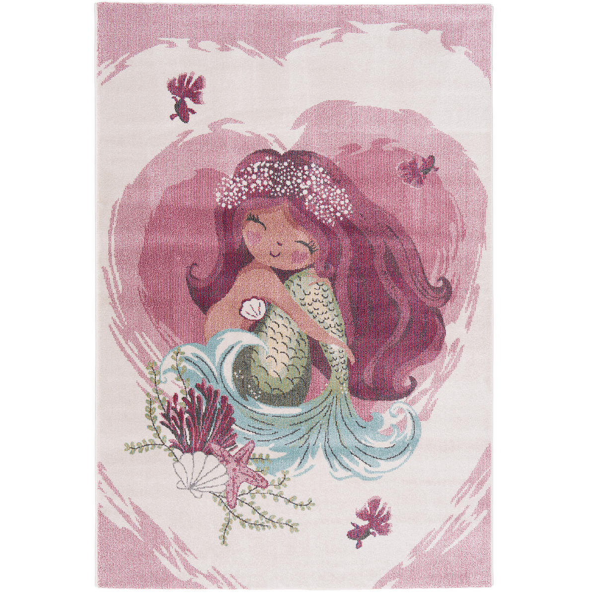 KINDER TEPPICH MAUI KIDS MEERJUNGFRAU - Rosa, Textil (120/170cm) - Pergamon
