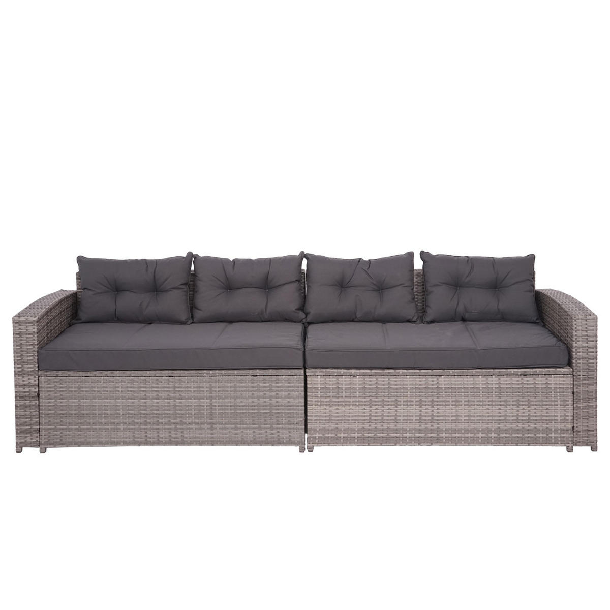POLY-RATTAN GARNITUR Grau, Anthrazit - Anthrazit/Grau, Kunststoff - MCW