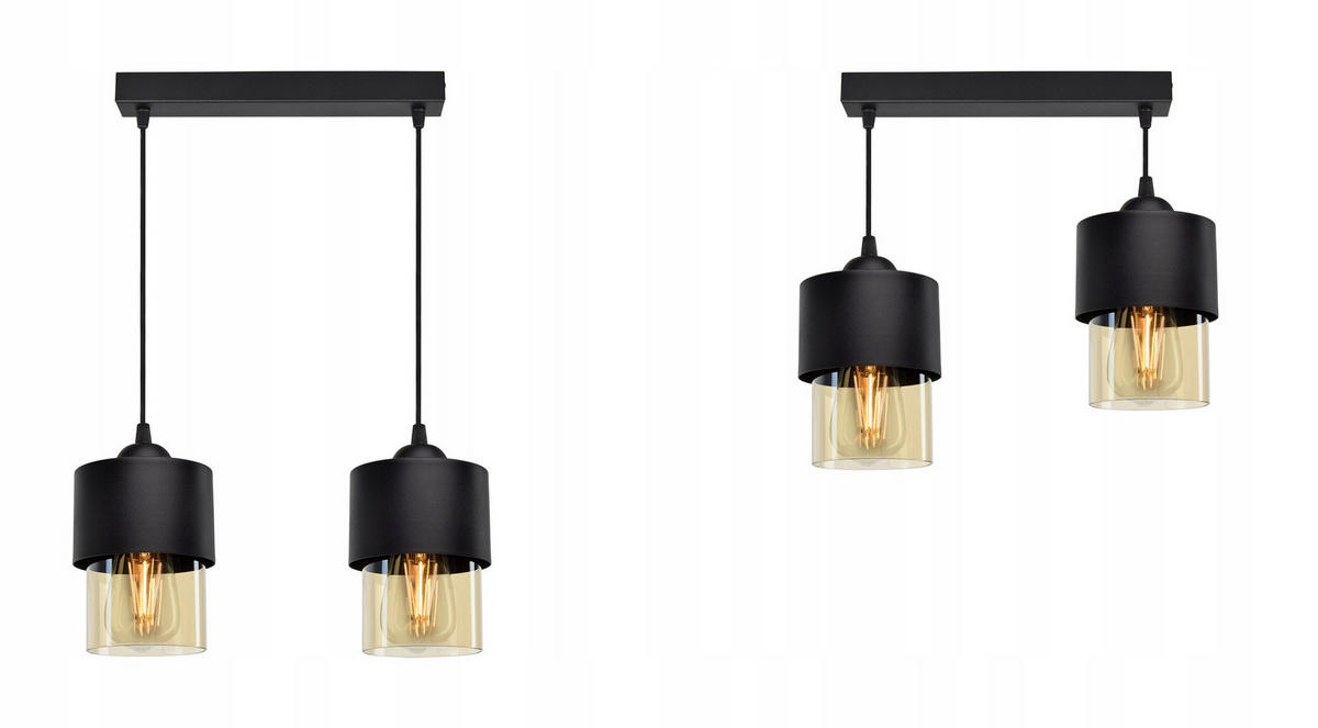PENDELLEUCHTE Hege - Transparent/Schwarz, Glas/Metall (12/35/80cm) - kiki design