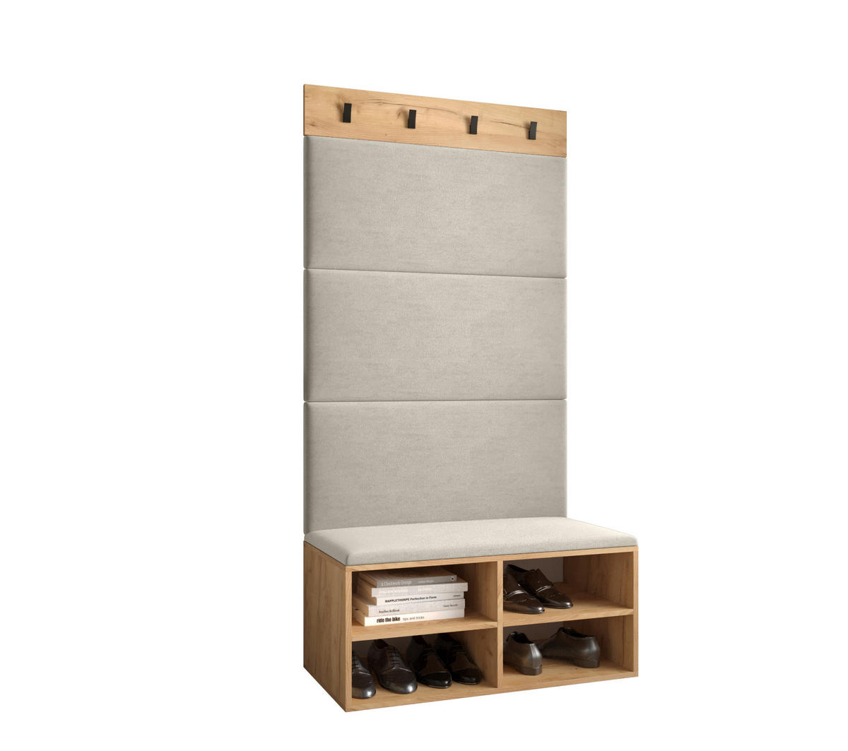 GARDEROBEN-SET 84/184/42 - Eichefarben/Creme, Holz (84/184/42cm) - MÖBEL KRYSPOL