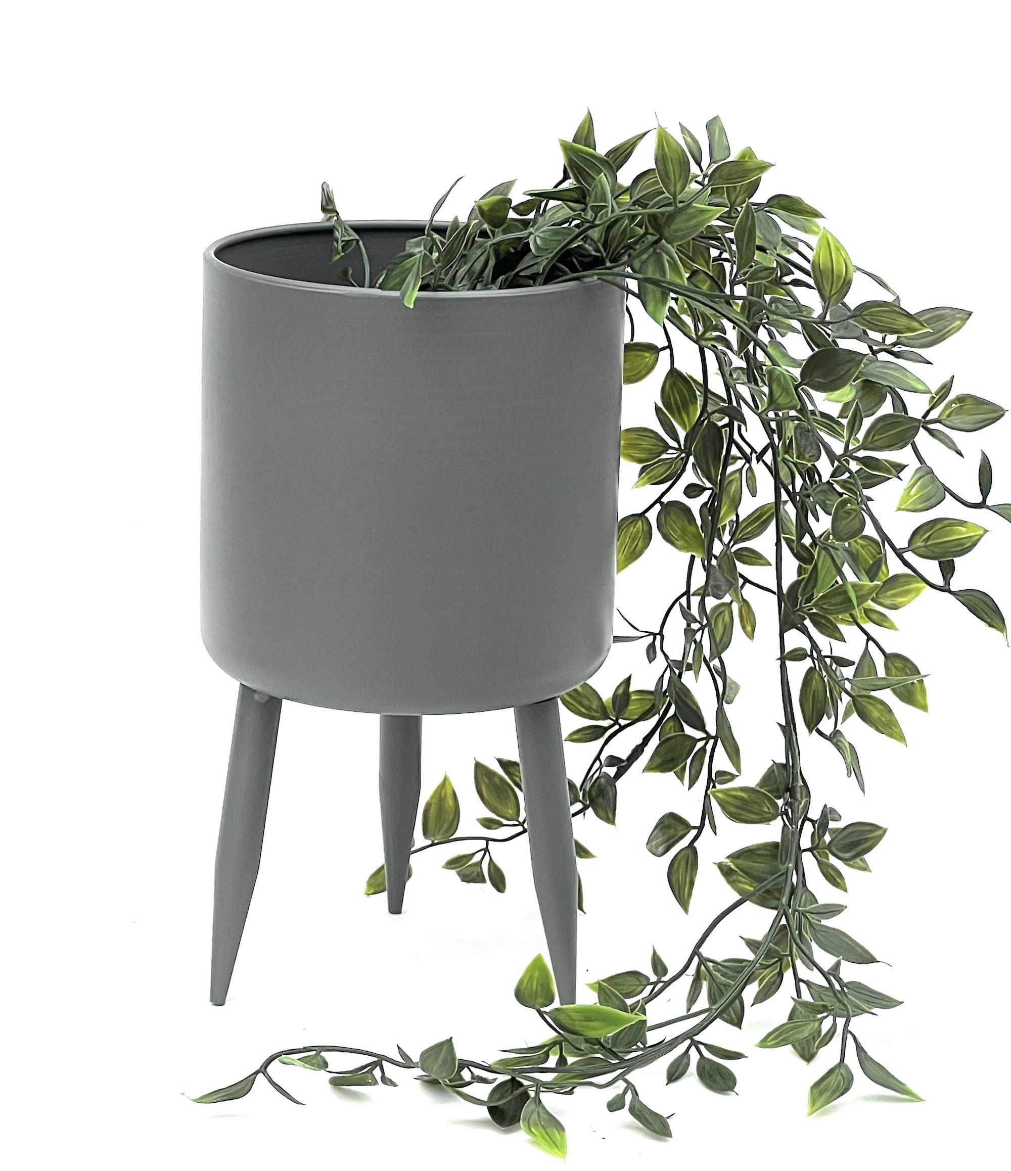BLUMENTOPF Metall Grau 27 cm 96260 L - Grau, Metall (15/27/15cm) - DanDiBo