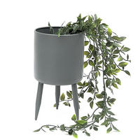 BLUMENTOPF Metall Grau 27 cm 96260 L - Grau, Metall (15/27/15cm) - DanDiBo
