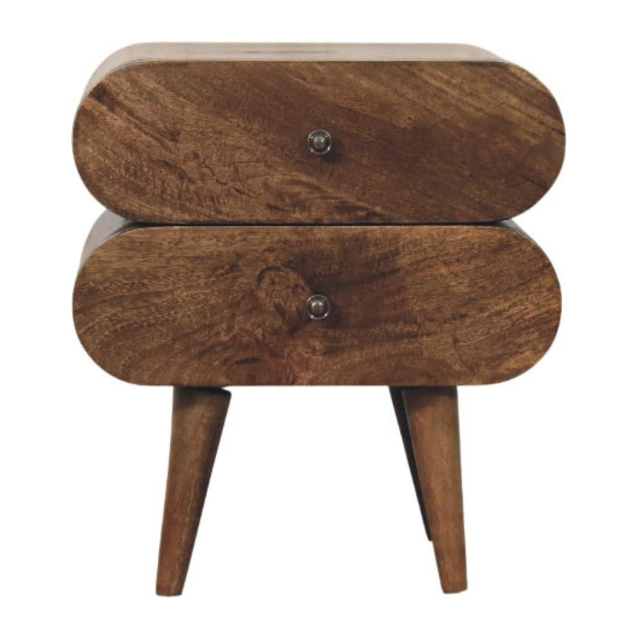 NACHTTISCH Schlank, 2 Schubladen in Braun - Dunkelbraun/Messingfarben, Holz/Metall (45/50/35cm) - Artisan Furniture