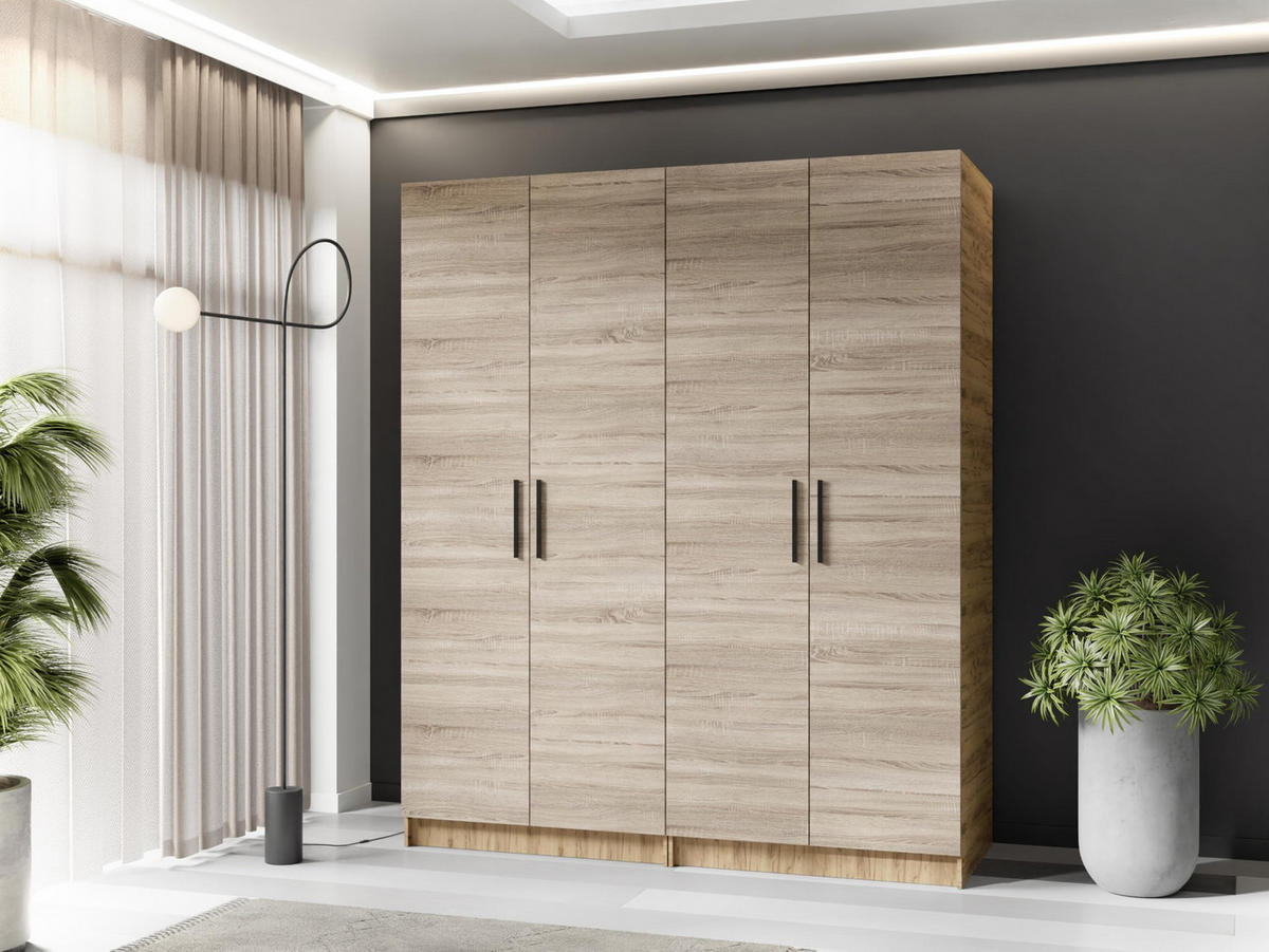 ŠATNÍ SKŘÍŇ GOLD Dub Craft & Dub Sonoma - medově dubová/Sonoma dub, kompozitní dřevo (78/205/52.5cm) - Kier Furniture