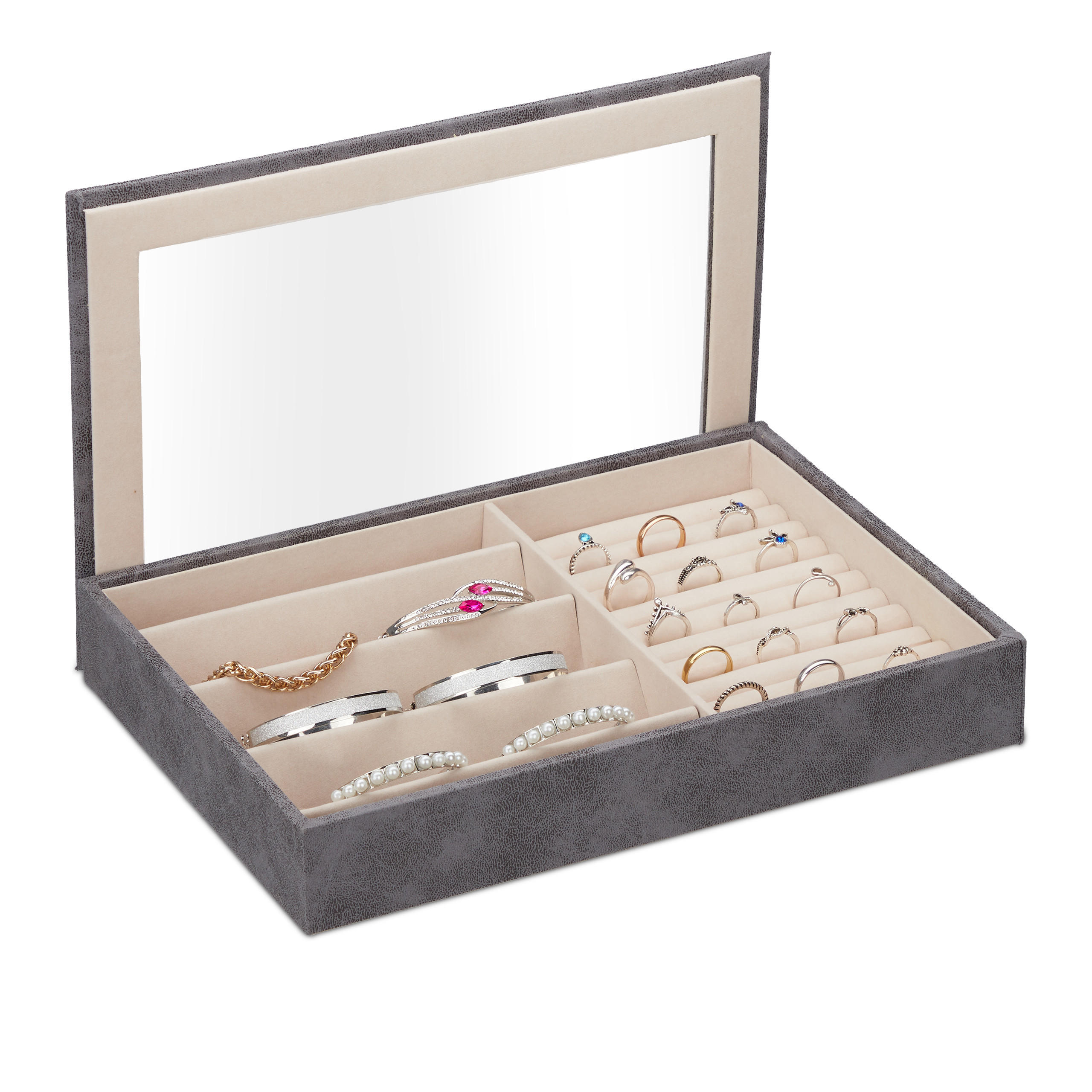 SCHMUCKKÄSTCHEN - Multicolor, Holzwerkstoff/Wellpappe (30/5/21cm) - Relaxdays