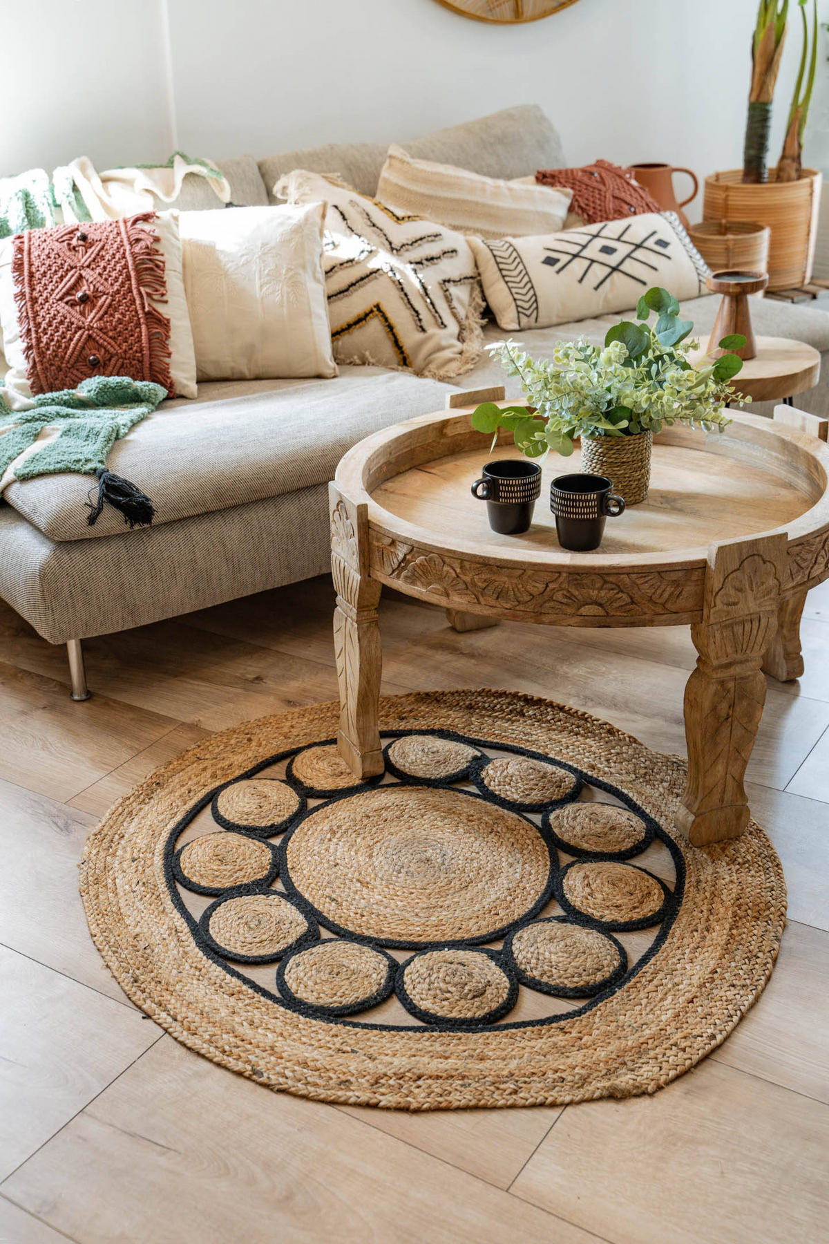 JUTETEPPICH Ø 90 cm - Braun, Naturmaterialen (90/90cm) - Home Styling Collection