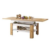 COUCHTISCH rechteckig Eiche Artisan - Weiß ausziehbar höhenverstellbar - Eiche Artisan/Weiß, Holzwerkstoff (65/130/58cm) - designimpex