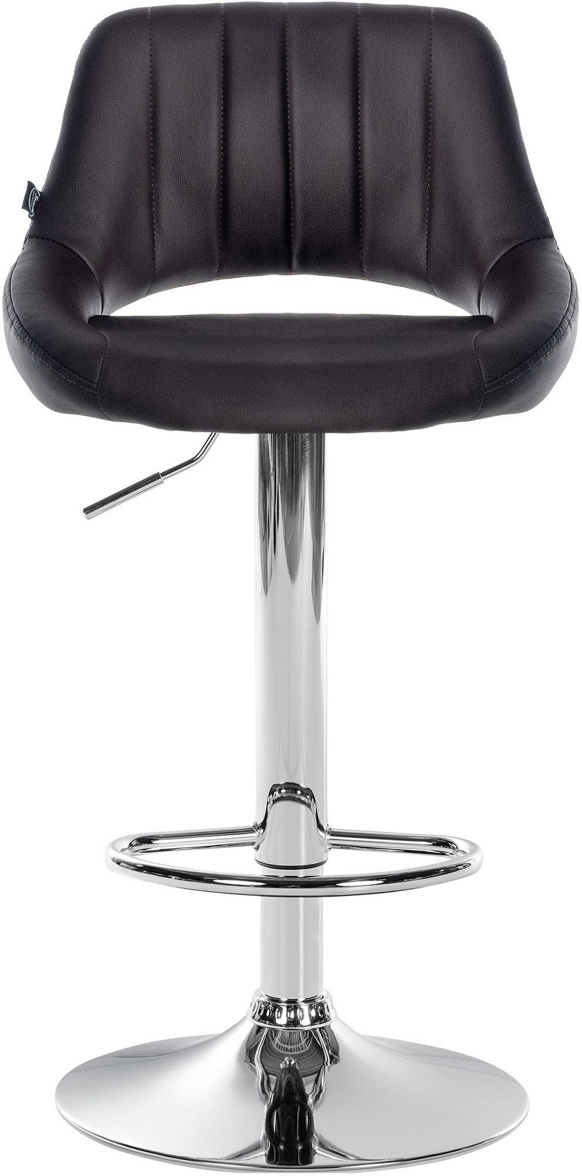 BARHOCKER Milos Kunstleder chrom braun - Chromfarben/Braun, Kunststoff/Metall (47/106/48cm) - TPFLiving