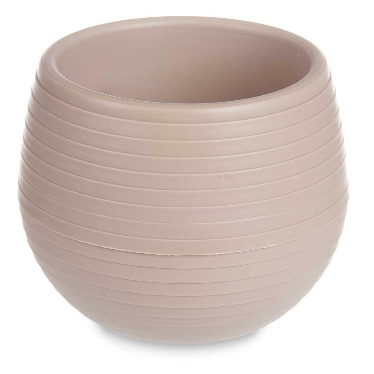 BLUMENTÖPFE Selbstbewässernd Ø 6 cm 3er-Set - Taupe, Kunststoff (6/6cm)
