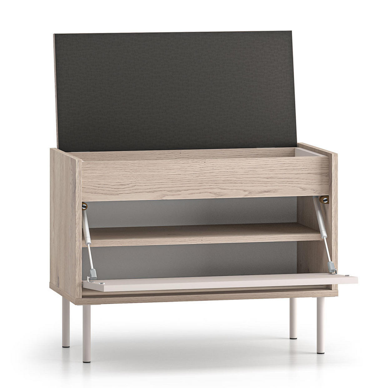 SITZBANK Voco Cashmere / Eiche Cremona Terrakotta 69 / 34 / 55cm - Kaschmir/Hellbraun, Holz/Holzwerkstoff (69/55/34cm) - Feldmann-Wohnen