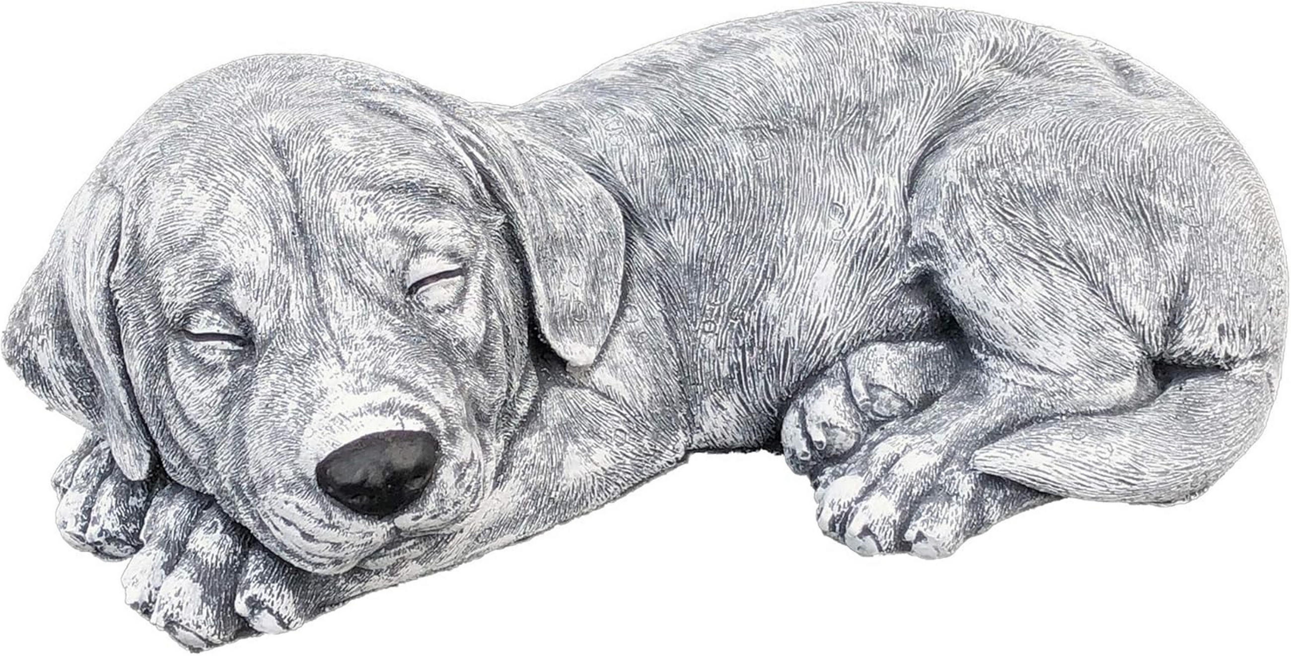 STEINFIGUR Hunde Welpe Labrador, Frostfest - Grau, Stein (30/11/18cm) - stoneandstyle