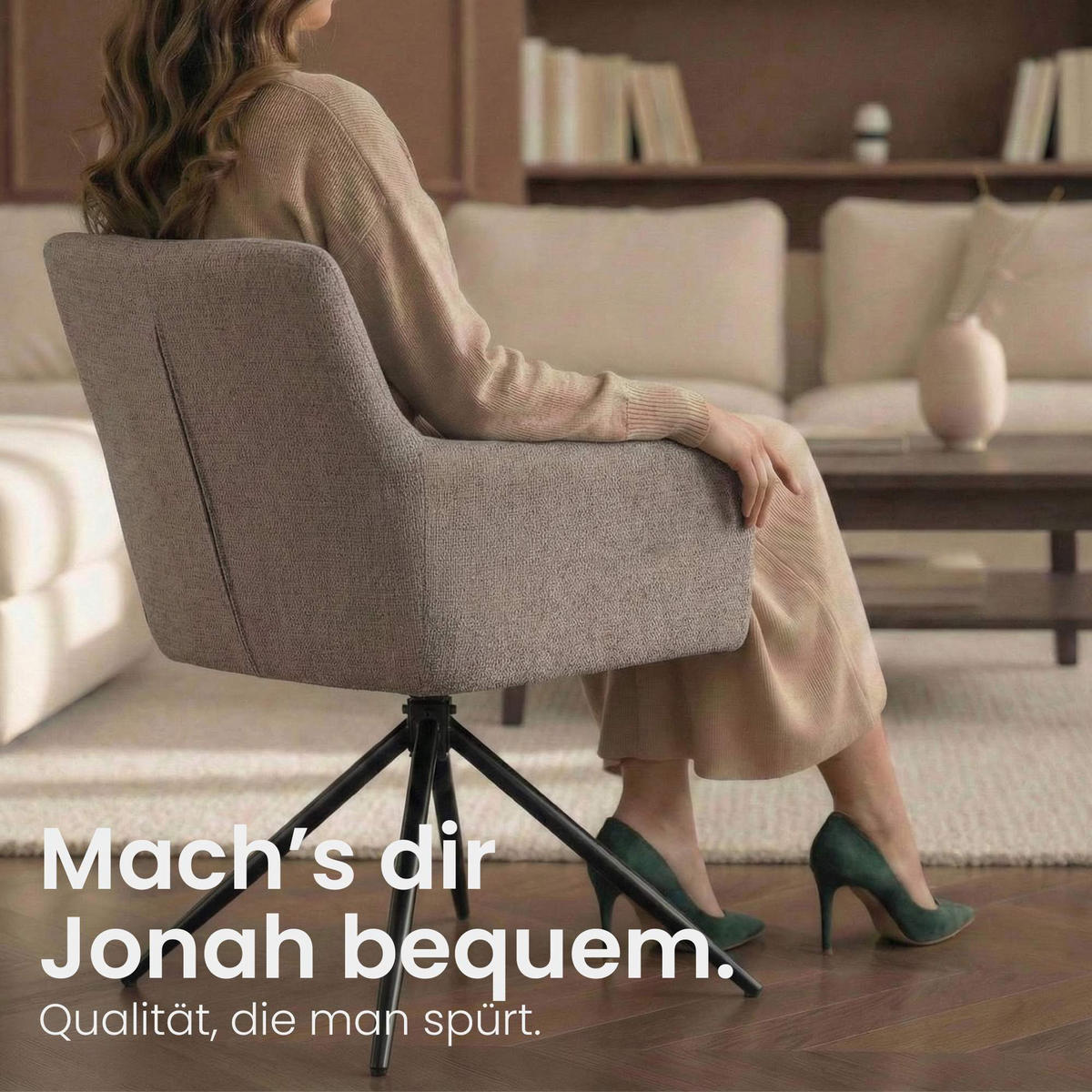 ARMLEHNENSTUHL Stoff Taupe - Taupe/Schwarz, Textil/Metall (59/87/59cm) - CLP