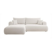 ECKSOFA Ovo Cremeweiß Boucle - Creme, Textil (260/165cm) - Selsey