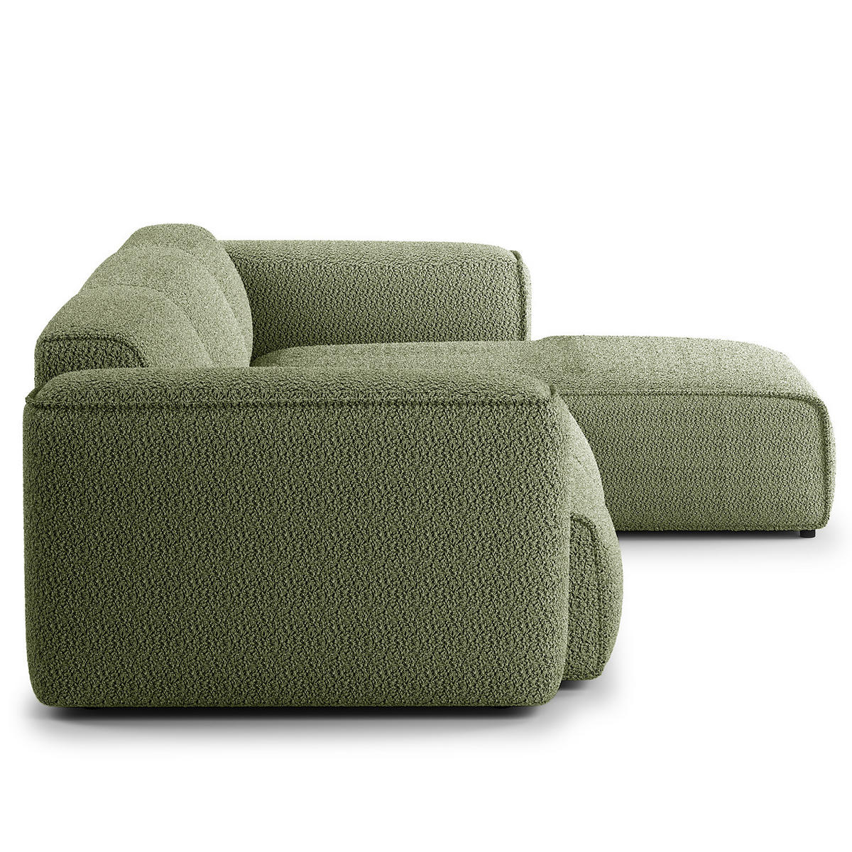 3-SITZER ECKSOFA mit Longchair - Schwarz/Grün, Kunststoff/Textil (284/173cm) - home24