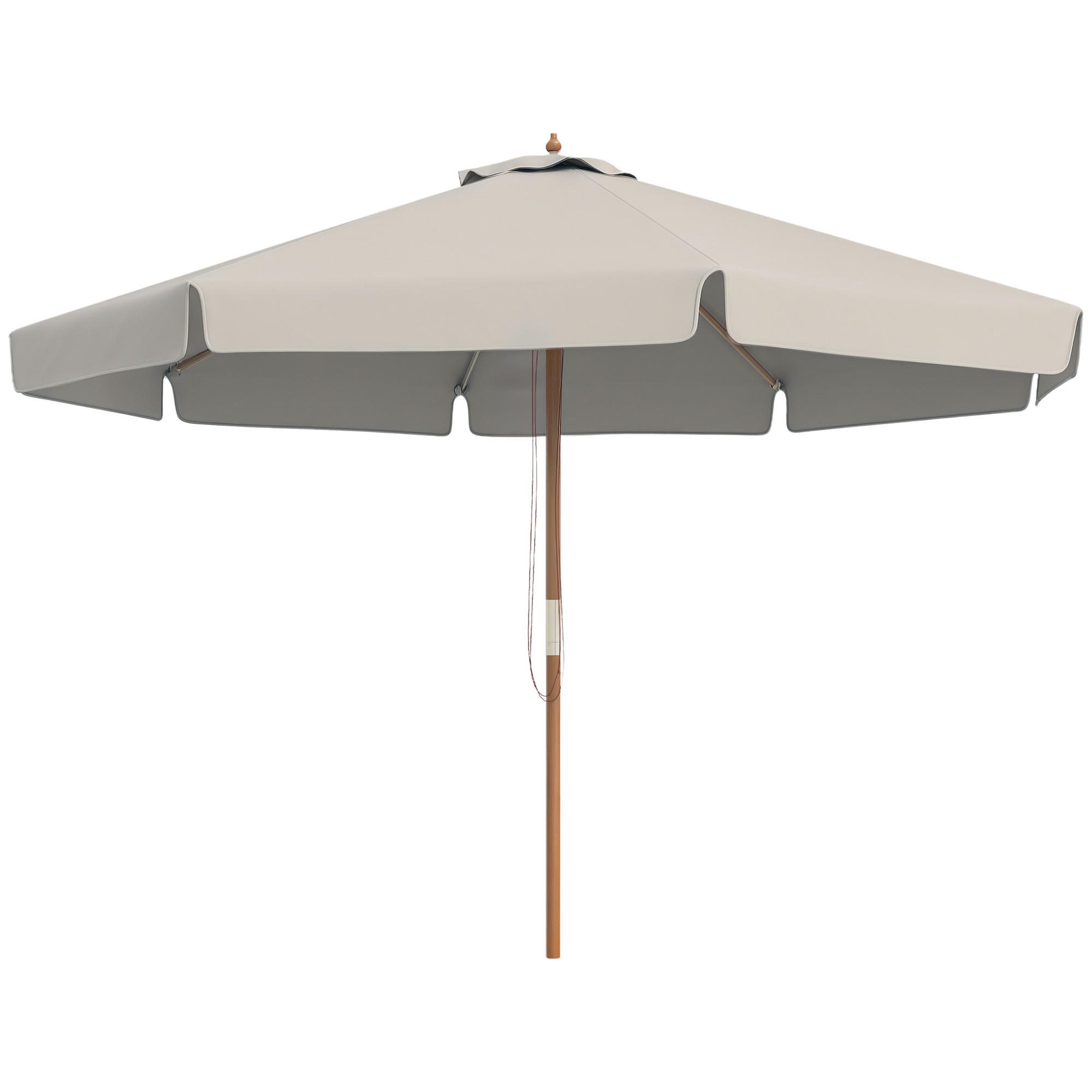 SONNENSCHIRM DE-11420 rund, Bambus, Ø 3 m Grau - Grau, Textil (325/325cm) - ComfortXL