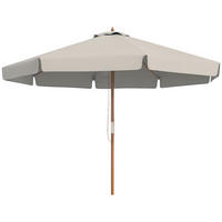SONNENSCHIRM DE-11420 rund, Bambus, Ø 3 m Grau - Grau, Textil (325/325cm) - ComfortXL