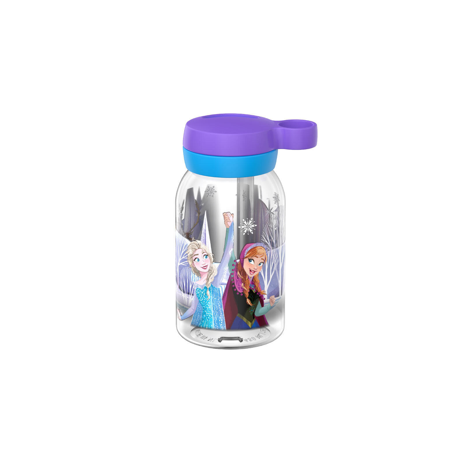 TRINKFLASCHE MIT TRINKHALM Campus Frozen Friends 450 ml - Blau/Lila, Kunststoff (450L) - Mepal