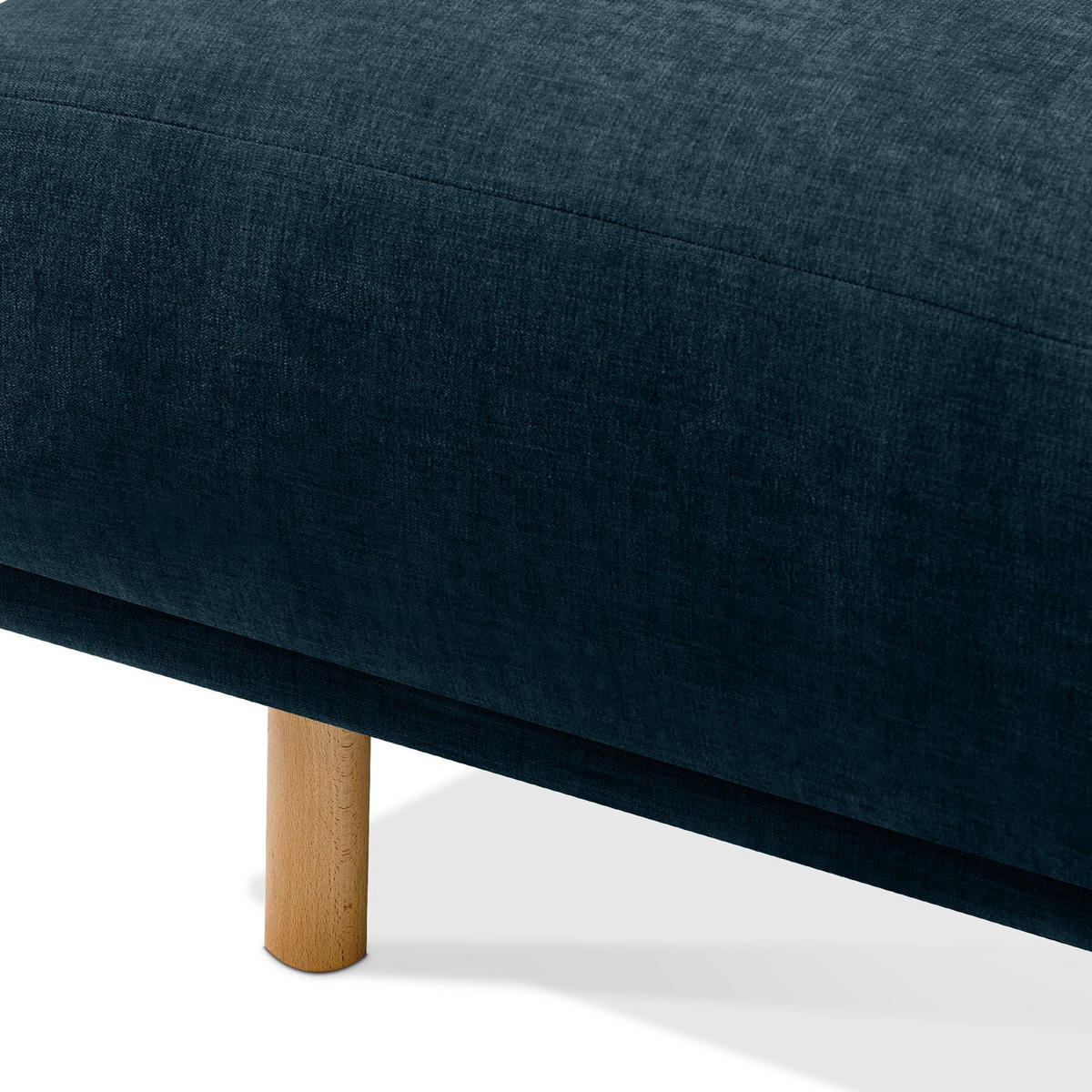 ECKSOFA-RECHTS FOSERO, Chenille-Stoff - Buchefarben/Petrol, Holz/Holzwerkstoff (204/155cm) - KONSIMO®