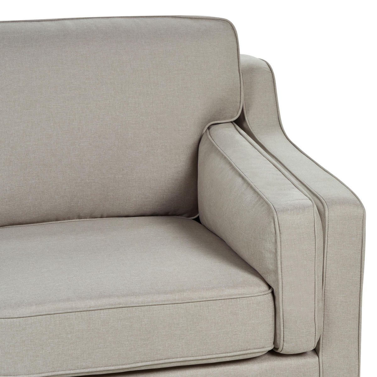 3-SITZER-SOFA beige Lokka - Beige/Dunkelbraun, Textil (204/85/83cm) - Beliani