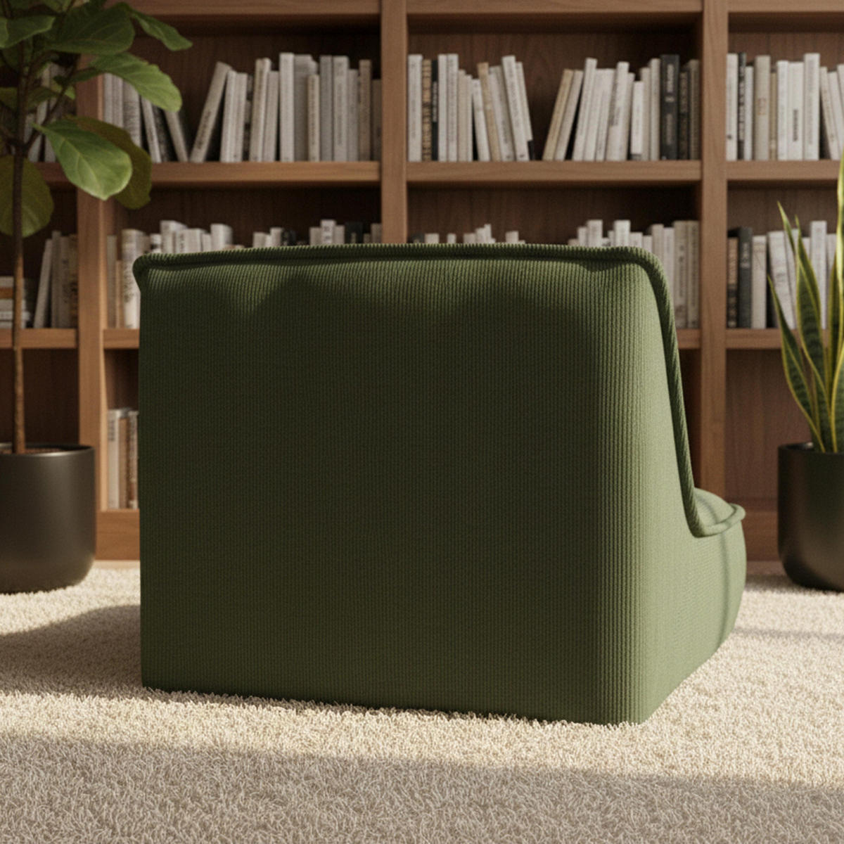 SESSEL, Grün - Grün, Textil (90/70/80cm) - Oviala