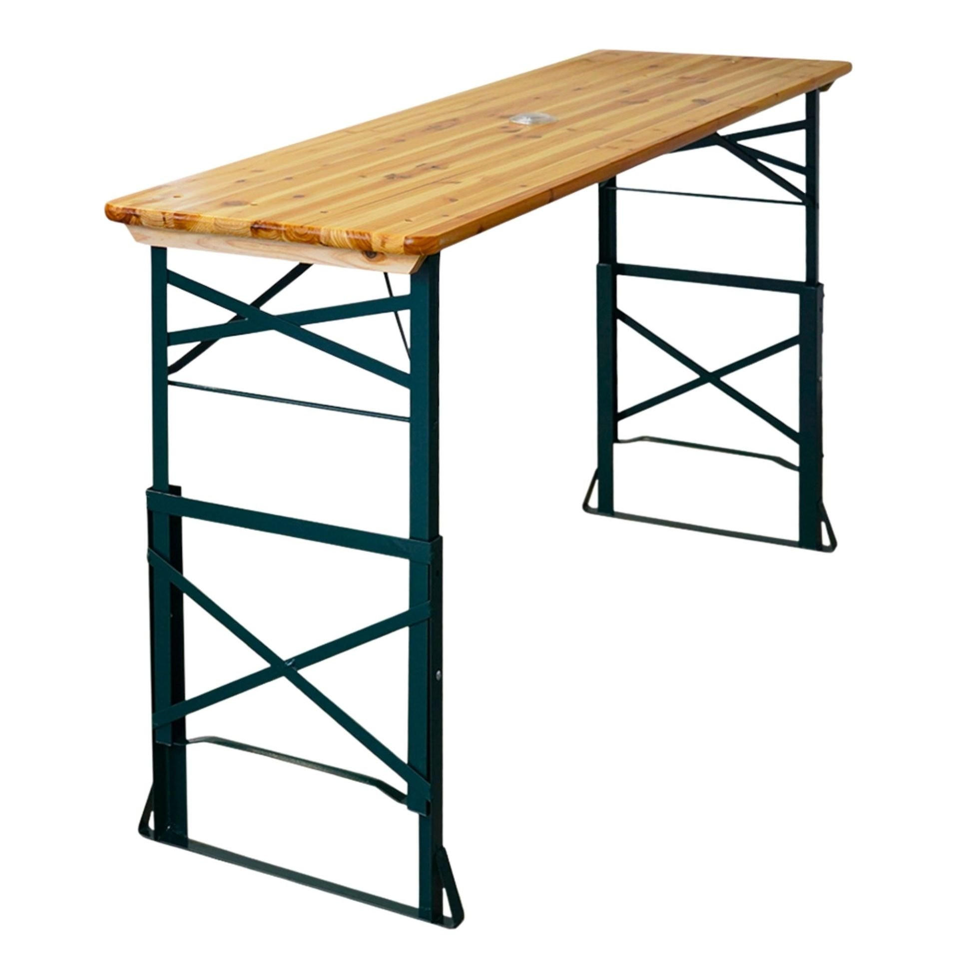 BIERZELTTISCH höhenverstellbar & klappbar 90-116x170x50cm Holz - Hellbraun, Holz - CHEFGASTRO