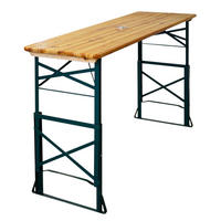 BIERZELTTISCH höhenverstellbar & klappbar 90-116x170x50cm Holz - Hellbraun, Holz - CHEFGASTRO