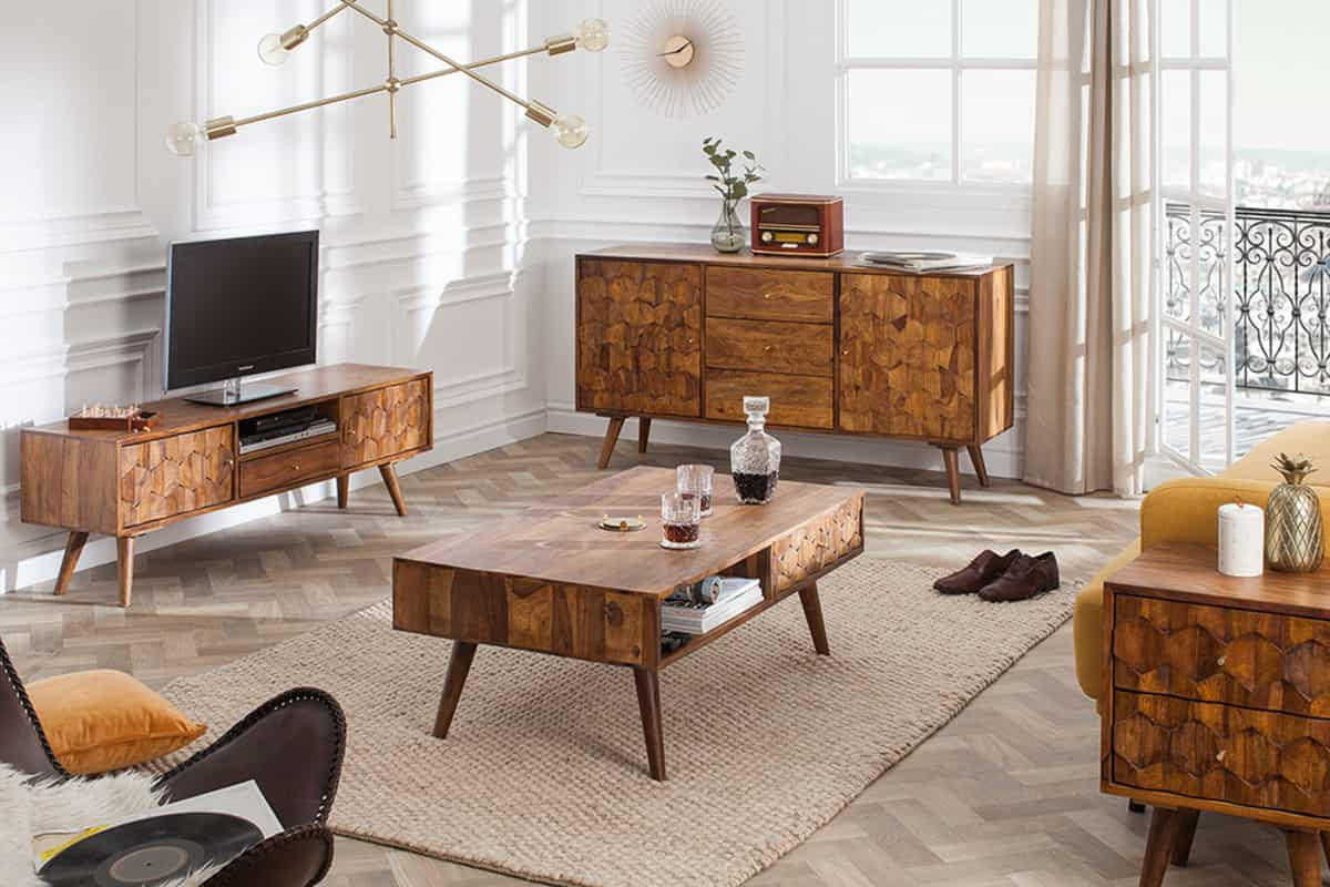 COUCHTISCH MYSTIC LIVING Sheesham rechteckig Natur 100cm - Braun, Holz (52/100/40cm) - riess-ambiente