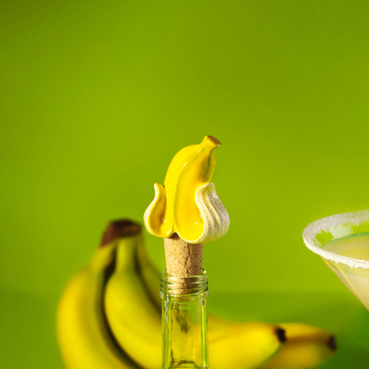 WEINSTOPPER Banana Romance, Dolomit, Kork, 5.5 cm - Weiß, Keramik (5/5.5/5cm) - Donkey Products
