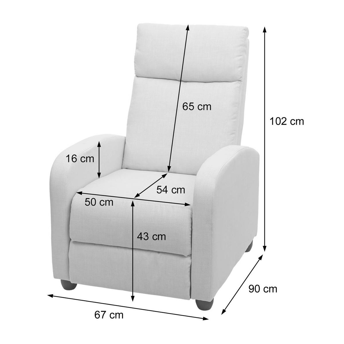 RELAXSESSEL Hellgrau - Hellgrau, Textil (67/102/90cm) - MCW