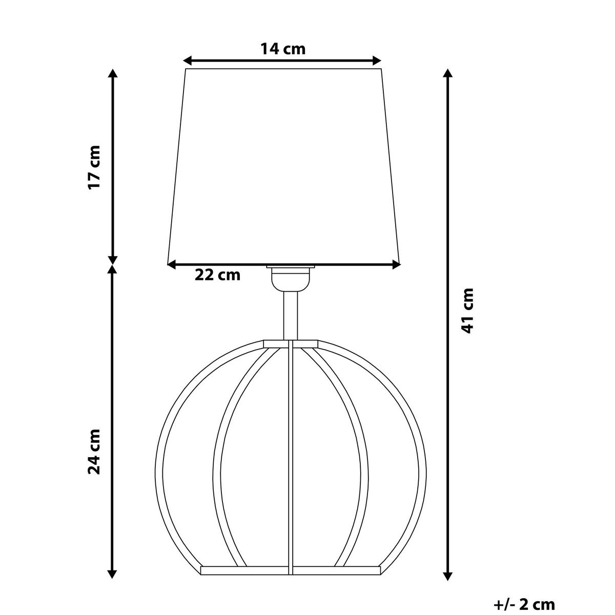 TISCHLAMPE Samo 22/22/41 cm - Weiß, Holzwerkstoff (22/22/41cm) - Beliani