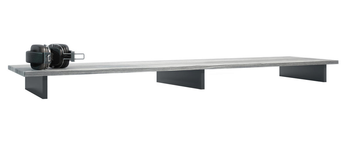 TVAUFSATZ Game Schwarz matt / Avola-Anthrazit - Anthrazit/Schwarz, Holzwerkstoff (138.5/9.5/34.5cm) - Vladon