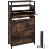 SCHUHSCHRANK Braddock,inklusive Kippschutz, 61 x 32 x 130 cm,Industrial Holz dunkel, rustikal - Rostfarben, Holzwerkstoff (32/130/61cm) - tectake