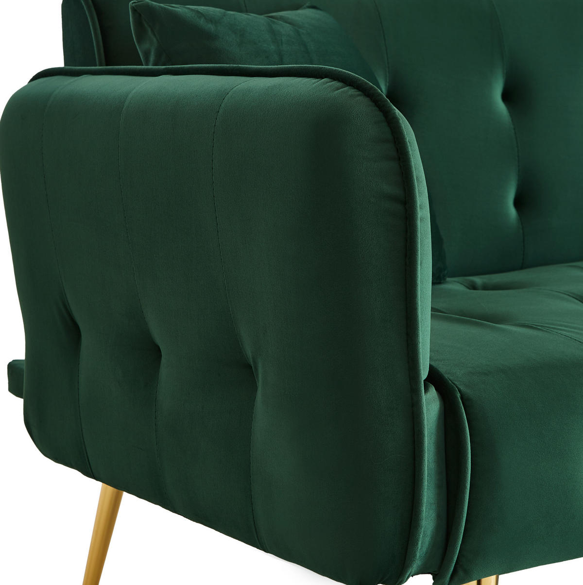 SOFABETT 2-in-1 215 x 81,5 cm Velours Green - Grün, Kunststoff (178/70/82cm) - Meubliv
