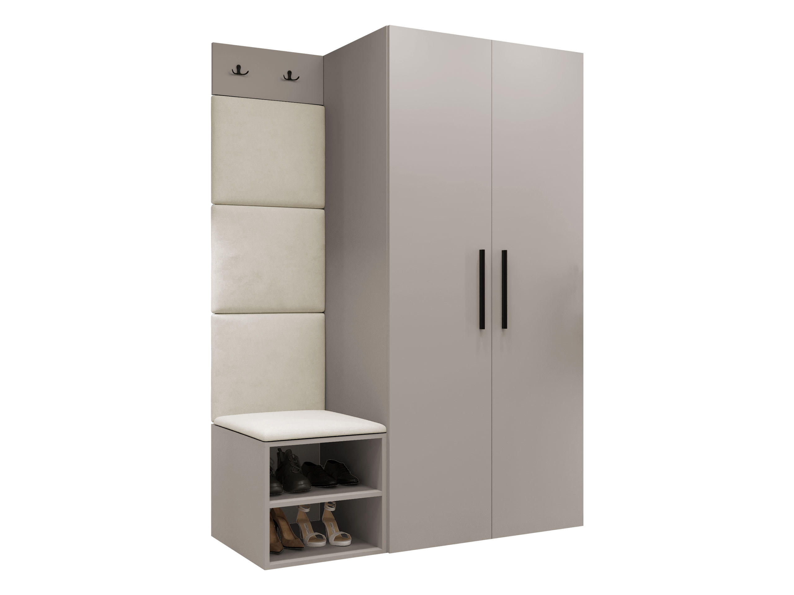 GARDEROBEN-SET Medi IV - Kaschmir/Beige, Holzwerkstoff/Kunststoff (80/191/50cm) - MIRJAN24