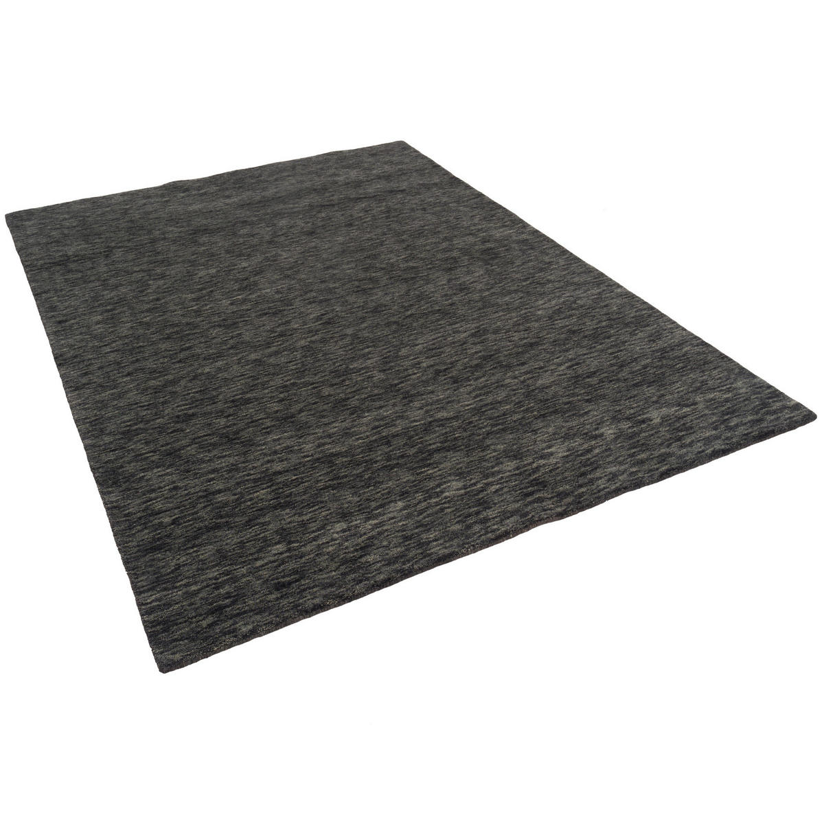 WOLLE NATUR TEPPICH GABBEH MAYA EINFARBIG - Anthrazit, Textil (140/200cm) - Pergamon