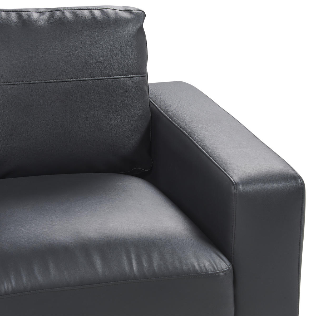 2-SITZER-SOFA Kunstleder schwarz Sovik - Schwarz, Kunststoff/Textil (156/72/87cm) - Beliani