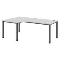 SCHREIBTISCH Serie-H Gestell: Graphit 120/200/74 cm in Grau - Grau, Holzwerkstoff (120/200/74cm) - bümö
